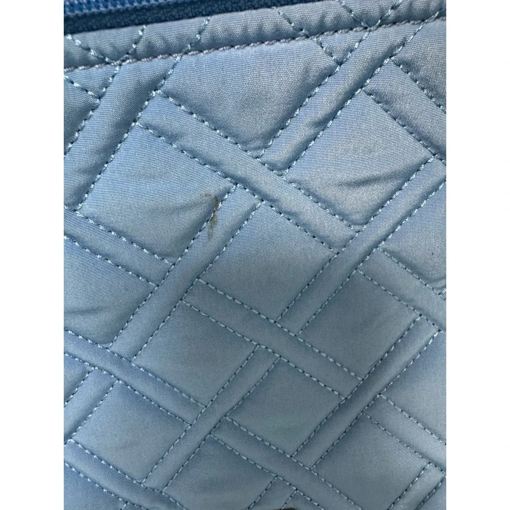 Vera Bradley Triple Zip Hipster Crossbody Bag Coastal Blue Quilted Microfiber